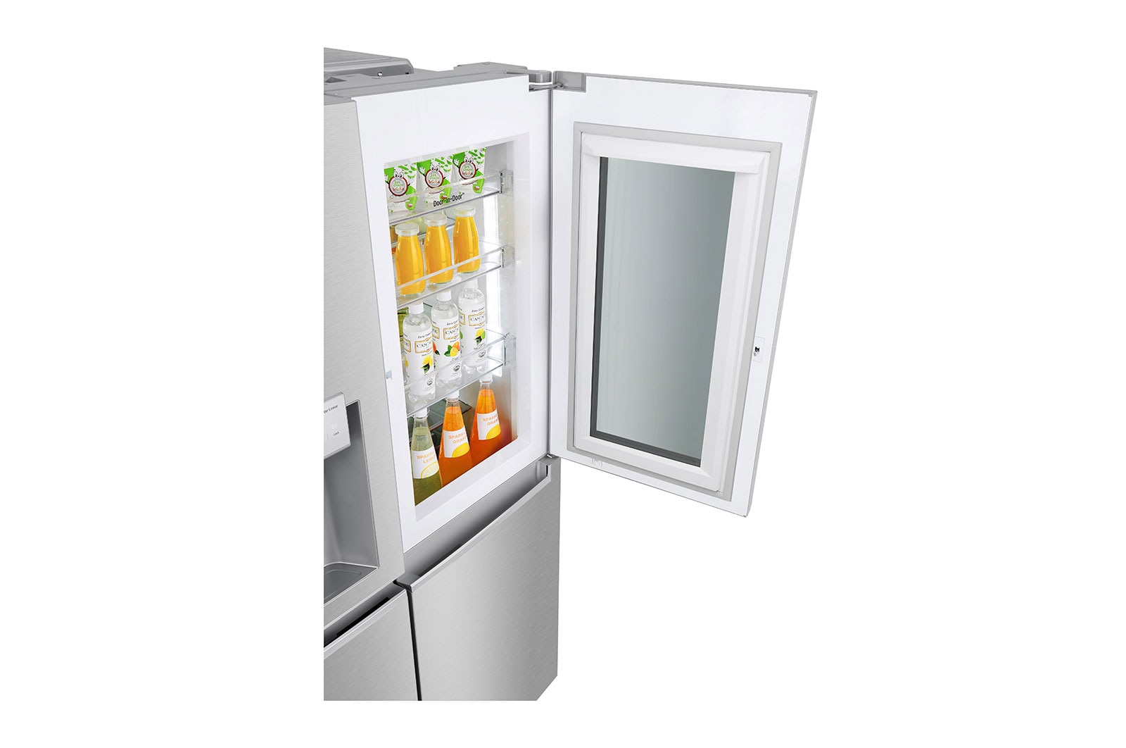 LG Side-by-Side mit InstaView Door-in-Door™ | 601 Liter Kapazität | Eis-, Crushed Ice - und Wasserspender | Festwasseranschluss | Total No Frost | DoorCooling+™ |ThinQ®, GSX960NECE