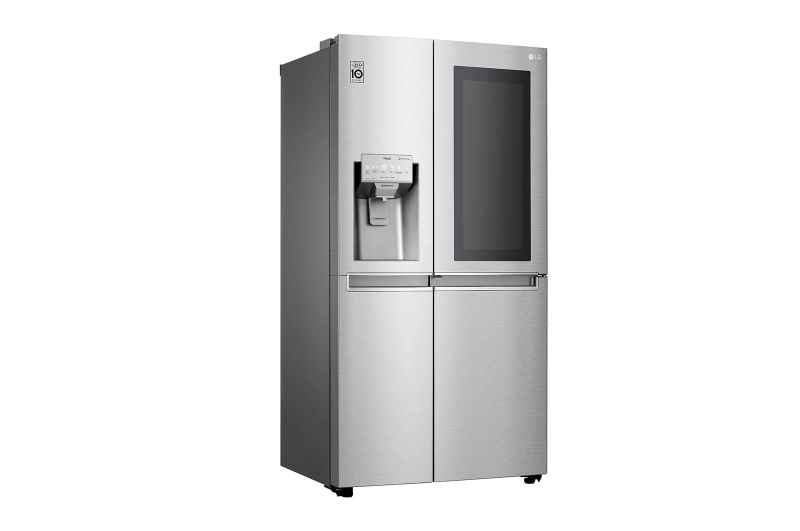 LG Side-by-Side mit InstaView Door-in-Door™ | 601 Liter Kapazität | Eis-, Crushed Ice - und Wasserspender | Festwasseranschluss | Total No Frost | DoorCooling+™ |ThinQ®, GSX960NECE