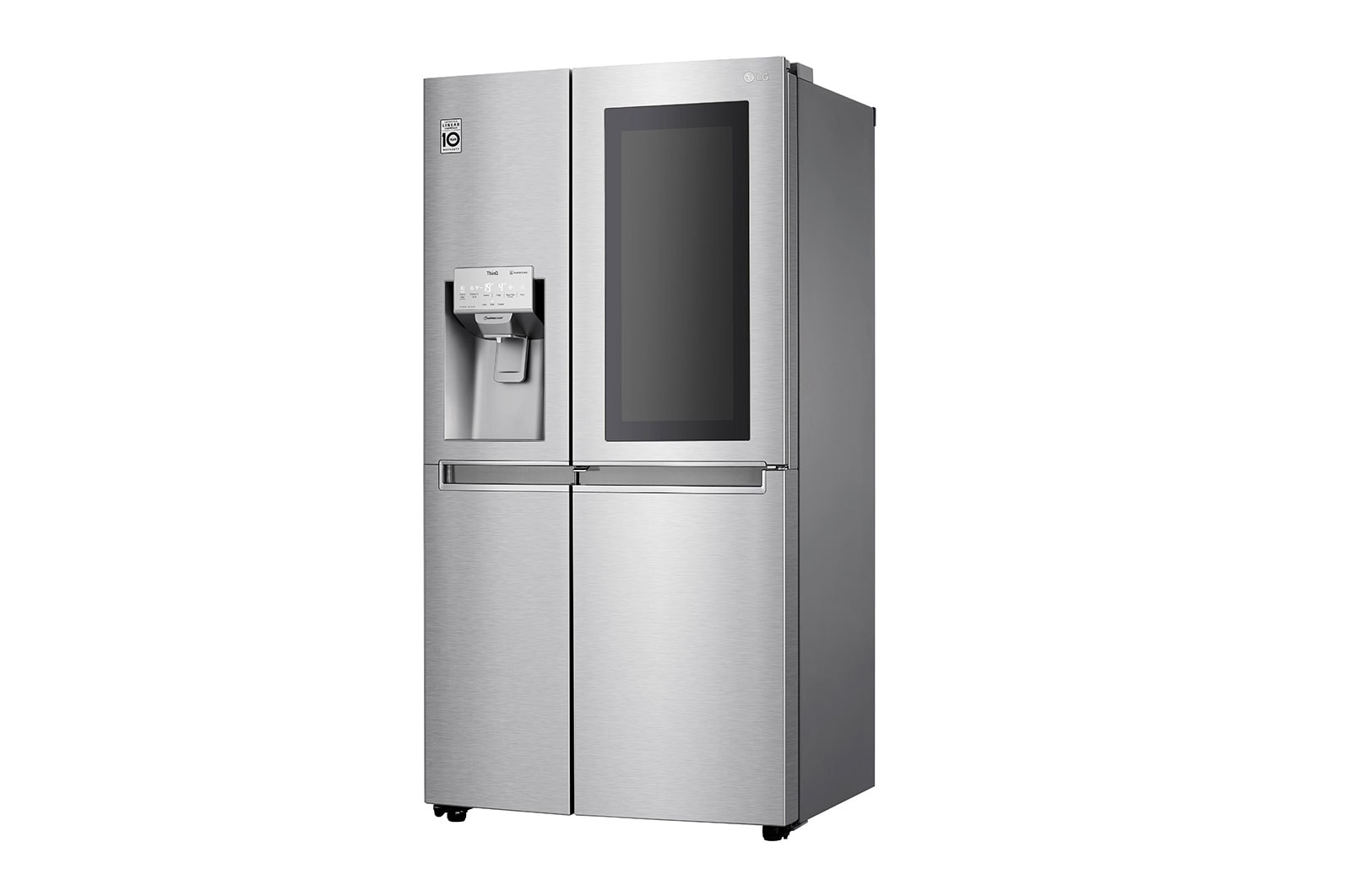 LG Side-by-Side mit InstaView Door-in-Door™ | 601 Liter Kapazität | Eis-, Crushed Ice - und Wasserspender | Festwasseranschluss | Total No Frost | DoorCooling+™ |ThinQ®, GSX960NECE