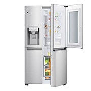 LG Side-by-Side mit InstaView Door-in-Door™ | 601 Liter Kapazität | Eis-, Crushed Ice - und Wasserspender | Festwasseranschluss | Total No Frost | DoorCooling+™ |ThinQ®, GSX960NECE