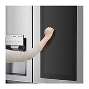 LG Side-by-Side mit InstaView Door-in-Door™ | 601 Liter Kapazität | Eis-, Crushed Ice - und Wasserspender | Festwasseranschluss | Total No Frost | DoorCooling+™ |ThinQ®, GSX960NECE