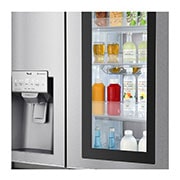 LG Side-by-Side mit InstaView Door-in-Door™ | 601 Liter Kapazität | Eis-, Crushed Ice - und Wasserspender | Festwasseranschluss | Total No Frost | DoorCooling+™ |ThinQ®, GSX960NECE