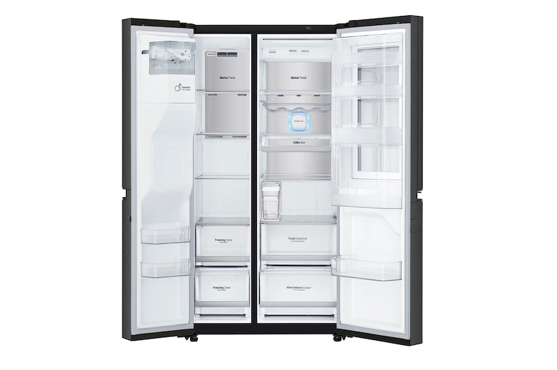 LG Side-by-Side mit InstaView Door-in-Door™ | 625 Liter Kapazität | Eis-, Crushed Ice-und Wasserspender | 4L Wassertank | Total No Frost | DoorCooling+™ | ThinQ®, GSX961MCCE