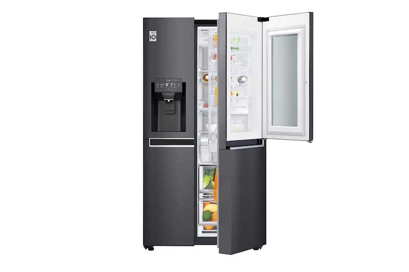 LG Side-by-Side mit InstaView Door-in-Door™ | 625 Liter Kapazität | Eis-, Crushed Ice-und Wasserspender | 4L Wassertank | Total No Frost | DoorCooling+™ | ThinQ®, GSX961MCCE