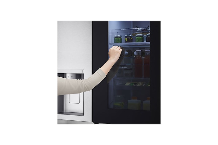 LG Side-by-Side mit InstaView Door-in-Door® | Craft Ice Kugeln | Eis-, Crushed Ice- und Wasserspender | 635 Liter Kapazität | Energieeffizienzklasse E | Festwasseranschluss | Brushed Steel | GSXV90BSDE, GSXV90BSDE
