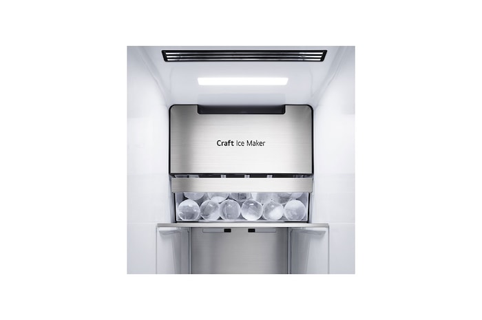 LG Side-by-Side mit InstaView Door-in-Door® | Craft Ice Kugeln | Eis-, Crushed Ice- und Wasserspender | 635 Liter Kapazität | Energieeffizienzklasse E | Festwasseranschluss | Brushed Steel | GSXV90BSDE, GSXV90BSDE