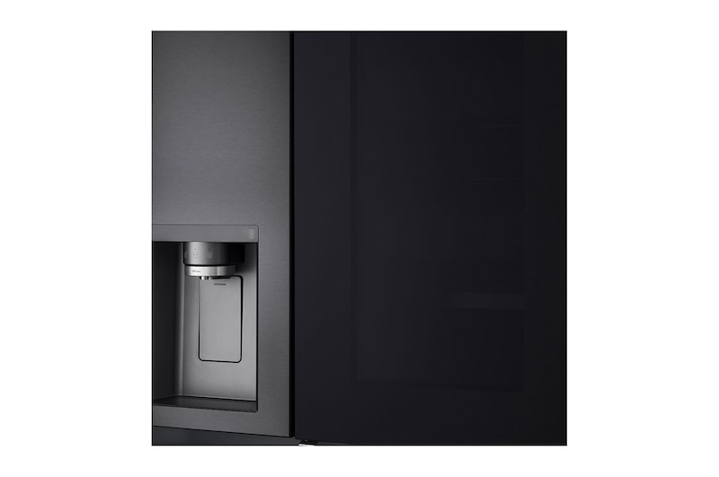 LG Side-by-Side mit InstaView Door-in-Door® | Eis-, Crushed Ice- und Wasserspender | 635 Liter Kapazität | Energieeffizienzklasse E | Festwasseranschluss | Matte Black Steel | GSXV90MCAE, GSXV90MCAE
