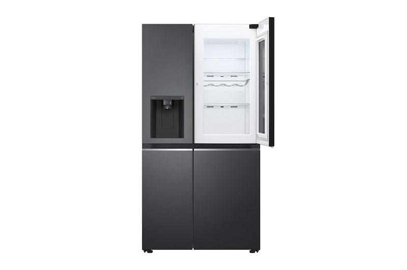 LG Side-by-Side mit InstaView Door-in-Door®  | Eis-, Crushed Ice- und Wasserspender | 635 Liter Kapazität | Energieeffizienzklasse E | Interner Wassertank 4L | Matte Black | GSXV91MCLE, GSXV91MCLE