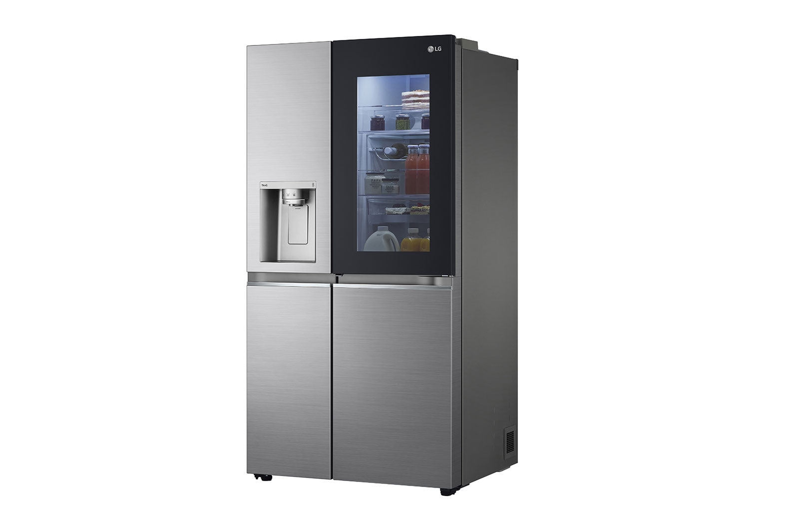 LG Side-by-Side mit InstaView Door-in-Door ™ | Eis-, Crushed Ice- und Wasserspender  | 635 Liter Kapazität | Interner Wassertank 4L | Platinum Silver | GSXV91PZAE, GSXV91PZAE