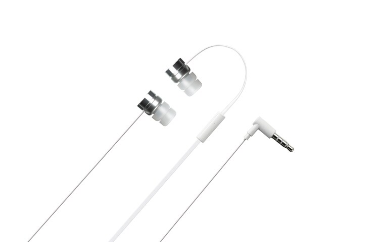 LG Quadbeat Headset in schwarz oder weiss mit dezentem LG Branding, HSS-F410