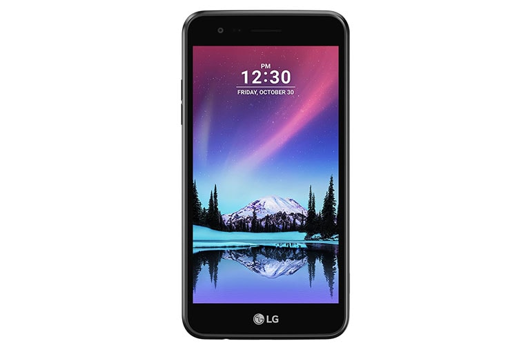 Vorderseite von Einsteiger-Smartphone mit starkem 2500mAh Akku und 5 Megapixel Selfie-Kamera mit Auto Shot LG K4 (2017)