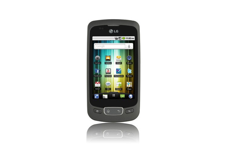 Vorderseite von OPTIMUS One Smartphone mit 3,2-Zoll-HVGA-Bildschirm, 3 MP Kamera und Android 2.2 Froyo P500