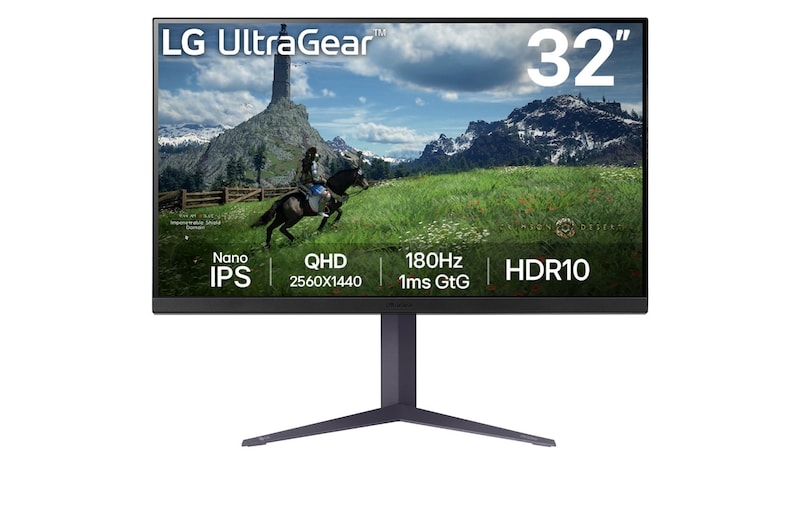 LG 32” UltraGear™ QHD Nano IPS 180Hz Gaming-Monitor | 1ms (GtG), HDR10, 32GS85QX-B