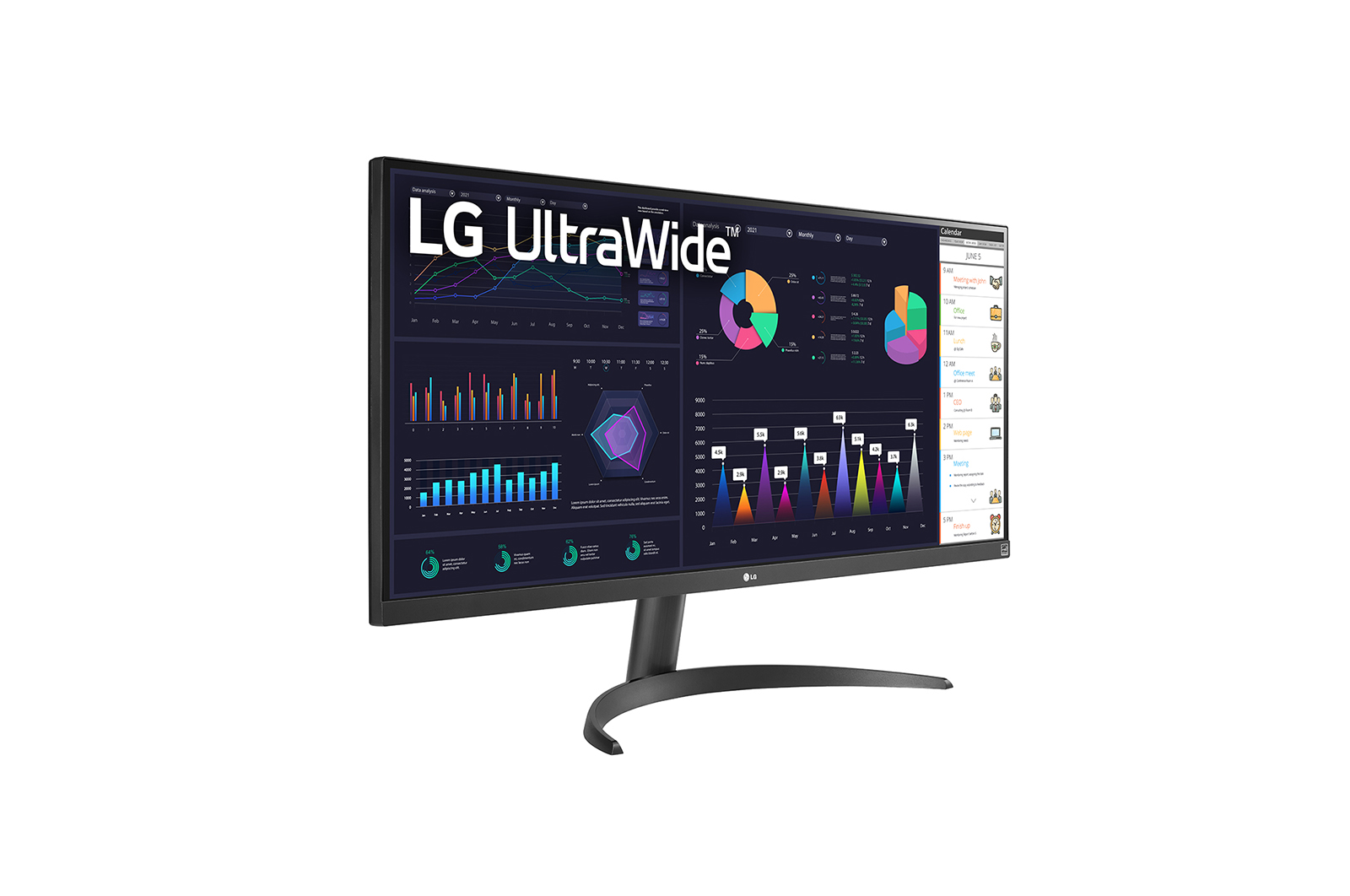 LG 34 Zoll 21:9 UltraWide™ Full HD IPS Monitor mit AMD FreeSync™, 34WQ500-B
