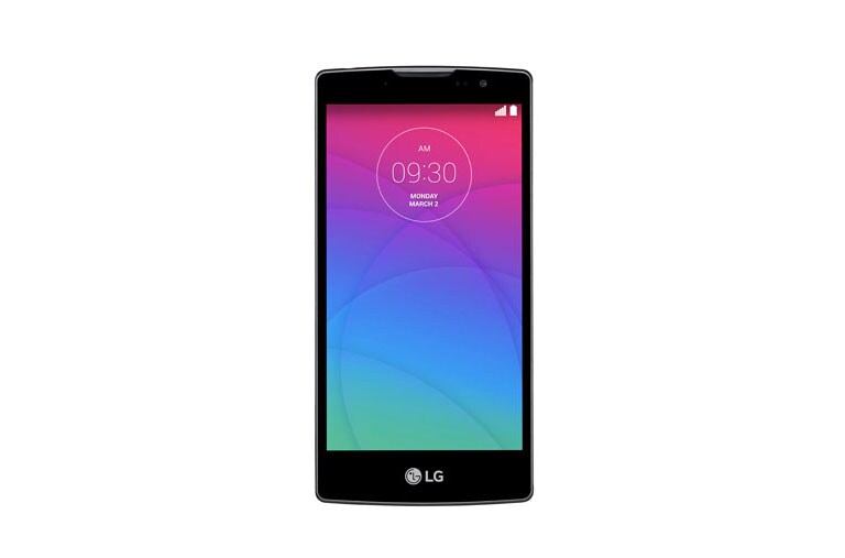 Vorderseite von LG Spirit Gebogenes Android Smartphone mit 4,7 Zoll HD-Display, 1,3 GHz Quad-Core-Prozessor H420