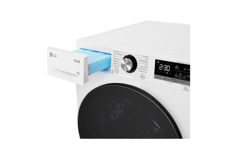 LG Trockner mit Dual Inverter Wärmepumpentechnologie & Sicherheitsglastür | Automatisch selbstreinigender Kondensator | 8 kg Fassungsvermögen | Wi-Fi-Funktion | EEK A+++ | RT80V9W, RT80V9W