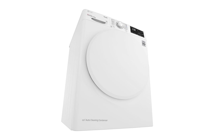 LG Trockner mit Dual Inverter Wärmepumpentechnologie und autoreinigendem Kondensator bis zu 8 kg Fassungsvermögen, Energieeffizienzklasse A+++, RT8DIHP