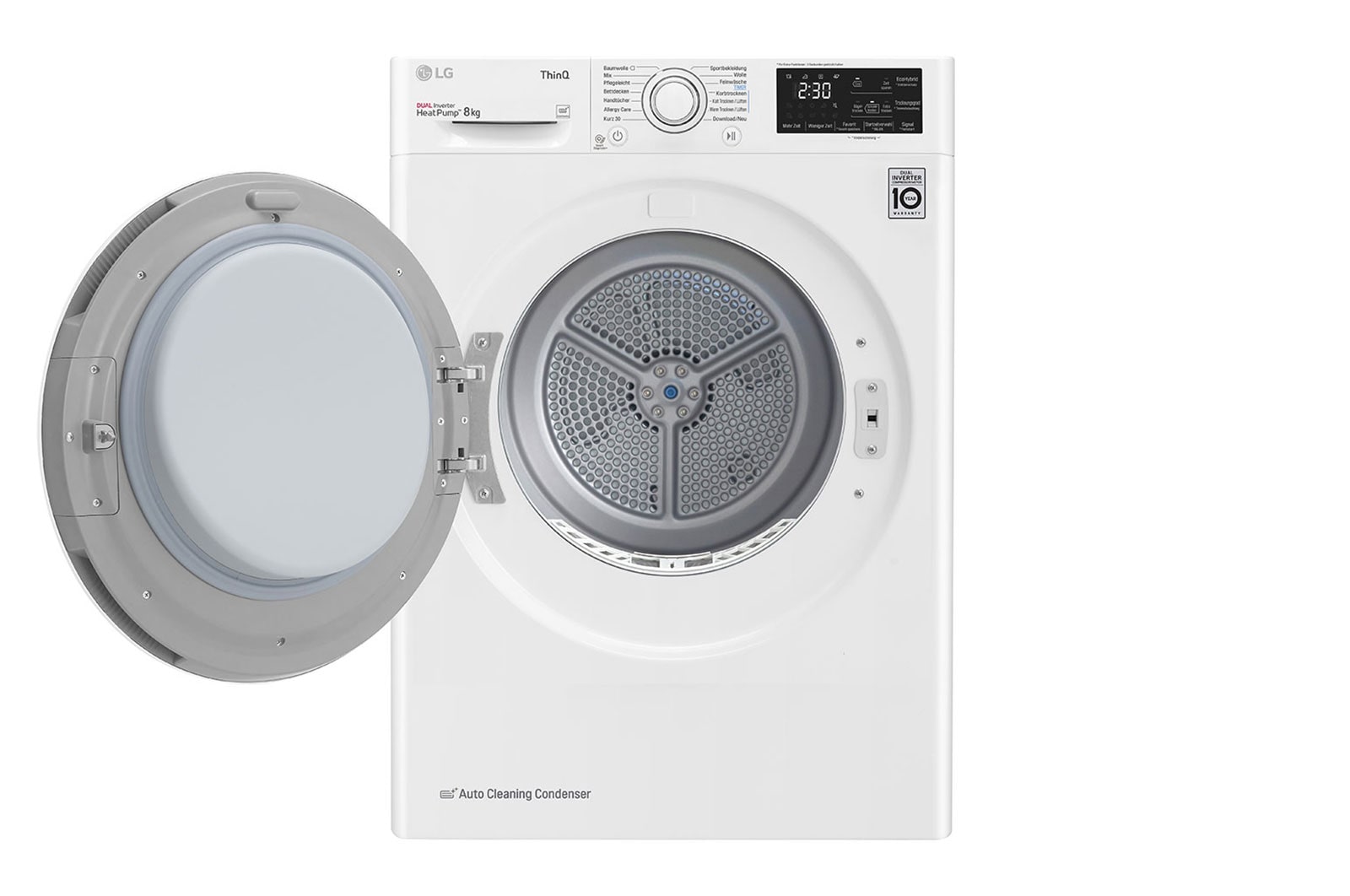 LG Trockner mit Dual Inverter Wärmepumpentechnologie und autoreinigendem Kondensator bis zu 8 kg Fassungsvermögen, Energieeffizienzklasse A+++, RT8DIHP