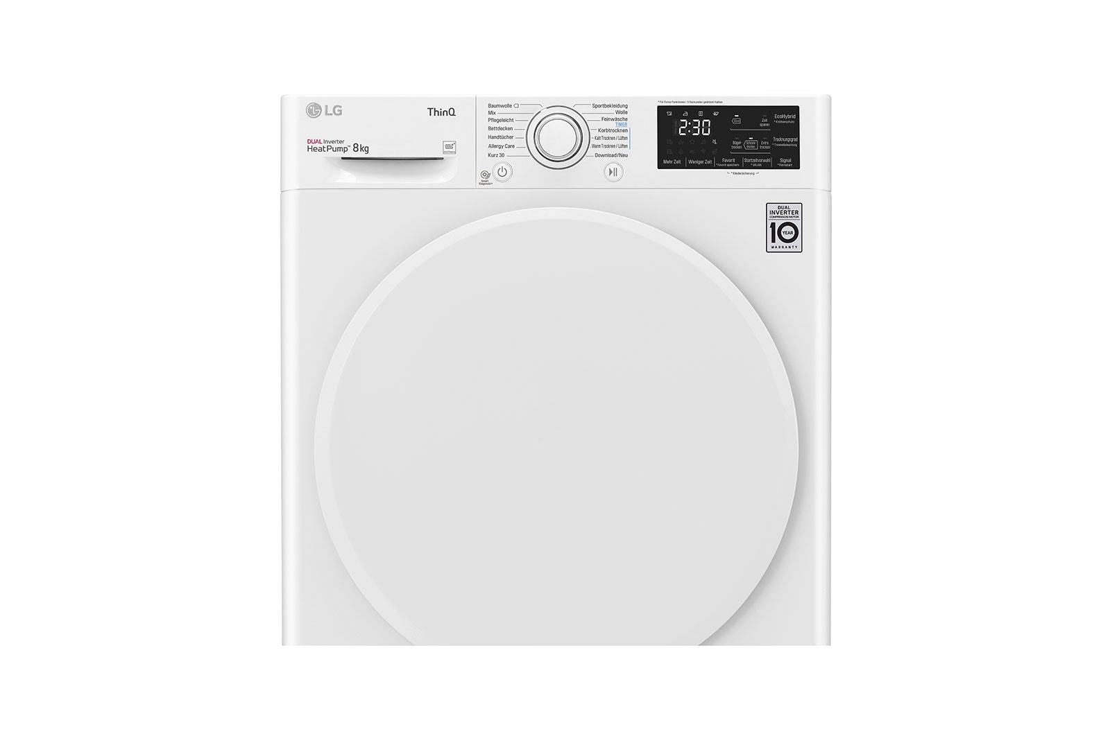 LG Trockner mit Dual Inverter Wärmepumpentechnologie und autoreinigendem Kondensator bis zu 8 kg Fassungsvermögen, Energieeffizienzklasse A+++, RT8DIHP