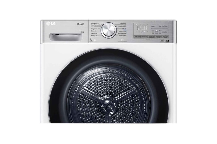 LG Trockner Weiß (C, 10 kg) mit Dual Inverter Wärmepumpentechnologie & selbstreinigendem Kondensator I V9A2XT, V9A2XT