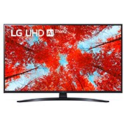 Vorderansicht des LG UHD TV mit eingefügtem Bild und Produktlogo