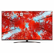Vorderansicht des LG UHD TV mit eingefügtem Bild und Produktlogo