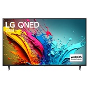 Ansicht der Vorderseite des LG QNED TV, QNED91 mit Text LG QNED MiniLED und 2024 auf dem Bildschirm