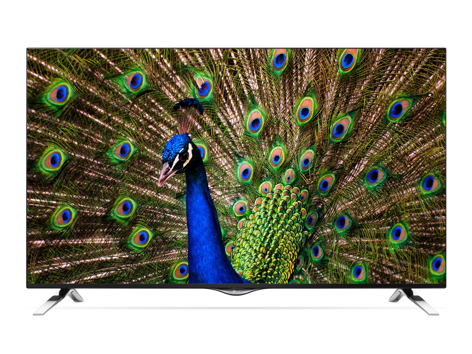 Vorderseite von ULTRA HD TV von LG mit einer Bildschirmdiagonale von 60&#34;, Metallic Design und Netcast 4.5 60UF695V