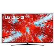 Vorderansicht des LG UHD TV mit eingefügtem Bild und Produktlogo