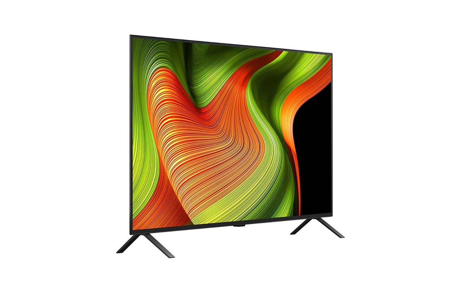 Leicht seitliche Ansicht des LG OLED AI B5 4K Smart TV.