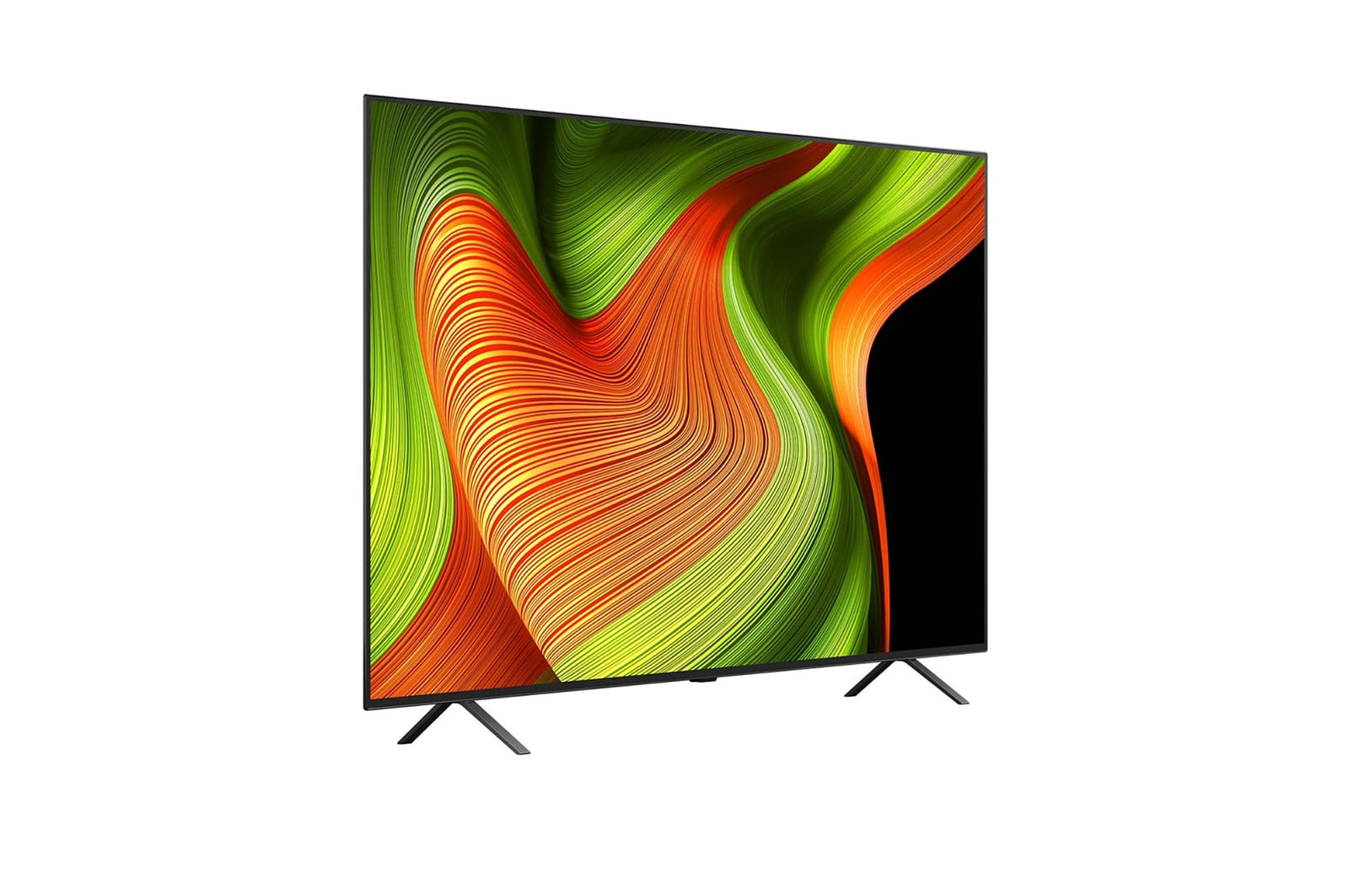 Leicht seitliche Ansicht des LG OLED AI B5 4K Smart TV.