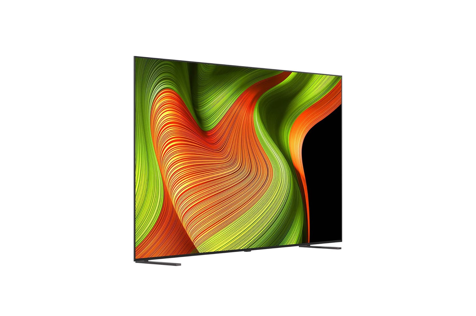 Leicht seitliche Ansicht des LG OLED AI B5 4K Smart TV.