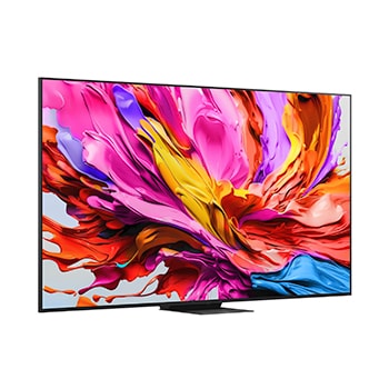 Linke Seitenansicht des LG QNED evo QNED85 TV 