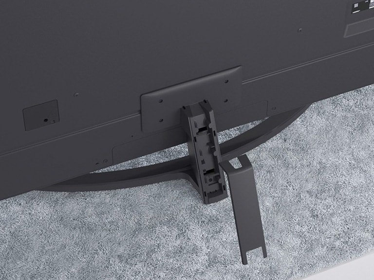 Installationsvideo zur Montage des Standfußes für den LG UHD AI ThinQ 4K UT81 Smart TV Fernseher.