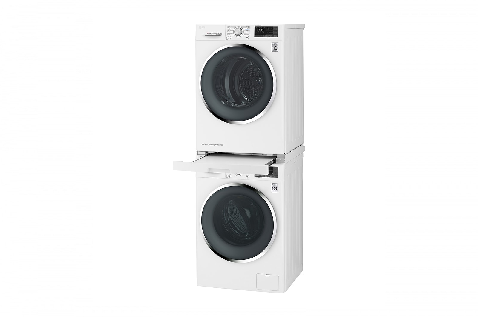 LG Weißer Anschluss für Waschmaschine/Trockner mit ausziehbarem Fachboden - DSTWH, DSTWH