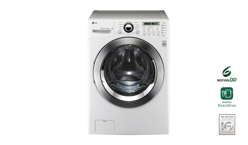 LG Waschmaschine mit 15 kg Fassungsvermögen, Smart Diagnosis und Intelligente Beladungserkennung, F1255FDH