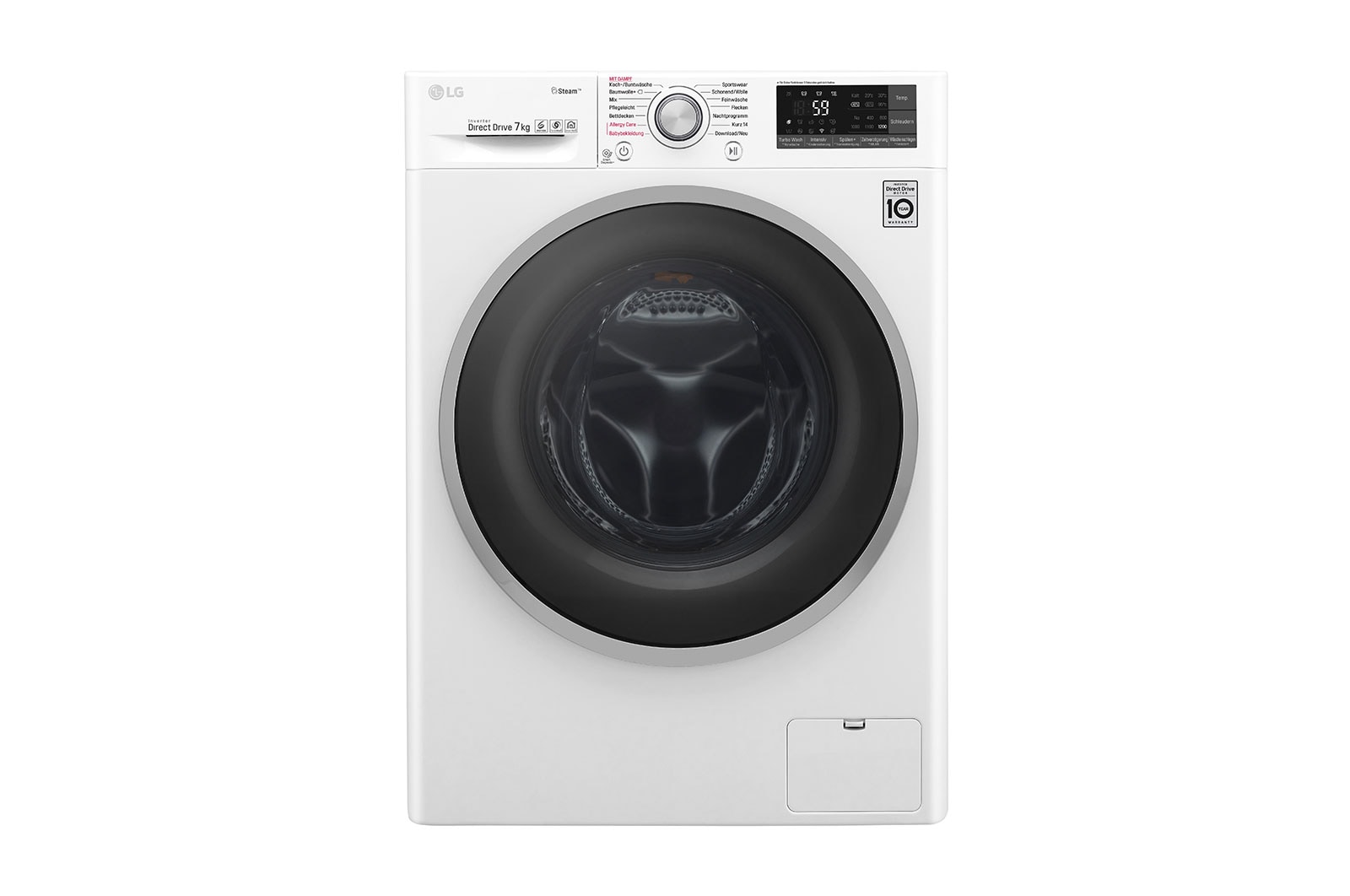 Vorderseite von Waschmaschine mit 7 kg Fassungsvermögen, SLIM nur 45cm tief F12WM7SLIM