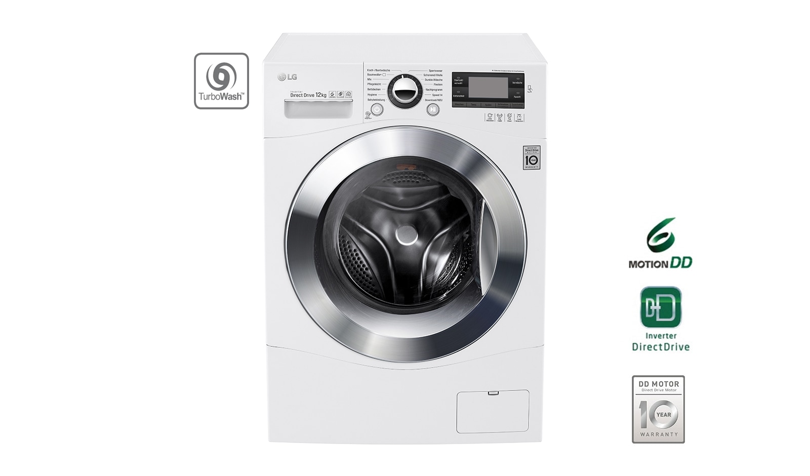 Vorderseite von Waschmaschine mit TurboWash™, 12 kg Fassungsvermögen und Tag On NFC Funktion F1495BDN2H