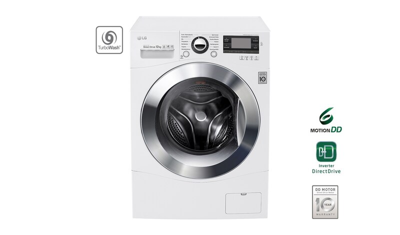 LG Waschmaschine mit TurboWash™, 12 kg Fassungsvermögen und Tag On NFC Funktion, F1495BDN2H