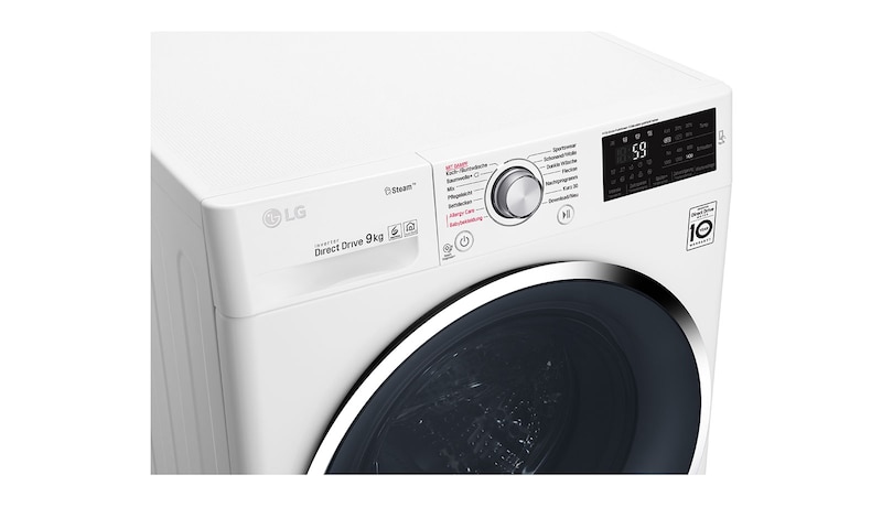 LG Waschmaschine mit 9 kg Fassungsvermögen, Steam™ und Inverter Direct Drive™, F14WM9KG