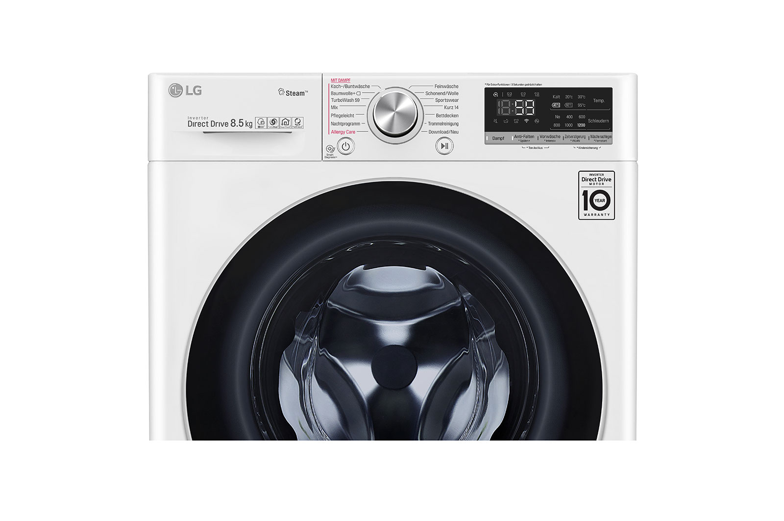 LG SLIM Waschmaschine | 8,5kg | AI DD™ | Steam+™ | TurboWash™, F2V7SLIM8