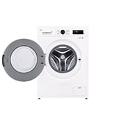 LG Waschmaschine Essence White (8 kg, 1.350 U./Min., EEK A) mit schwarzem Bullaugenring | F4WB3085, F4WB3085