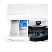LG Waschmaschine Essence White (8 kg, 1.350 U./Min., EEK A) mit schwarzem Bullaugenring | F4WB3085, F4WB3085