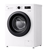 LG Waschmaschine Essence White (8 kg, 1.350 U./Min., EEK A) mit schwarzem Bullaugenring | F4WB3085, F4WB3085