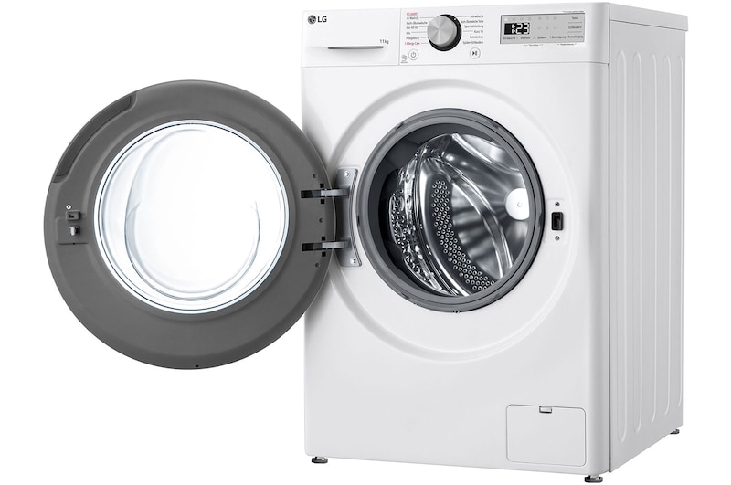 LG Waschmaschine mit 11 kg Kapazität | EEK A | 1.400 U./Min. | Weiss mit schwarzem Bullaugenring | F4WR4911P, F4WR4911P