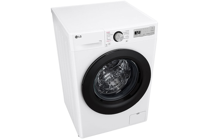 LG Waschmaschine mit 11 kg Kapazität | EEK A | 1.400 U./Min. | Weiss mit schwarzem Bullaugenring | F4WR4911P, F4WR4911P