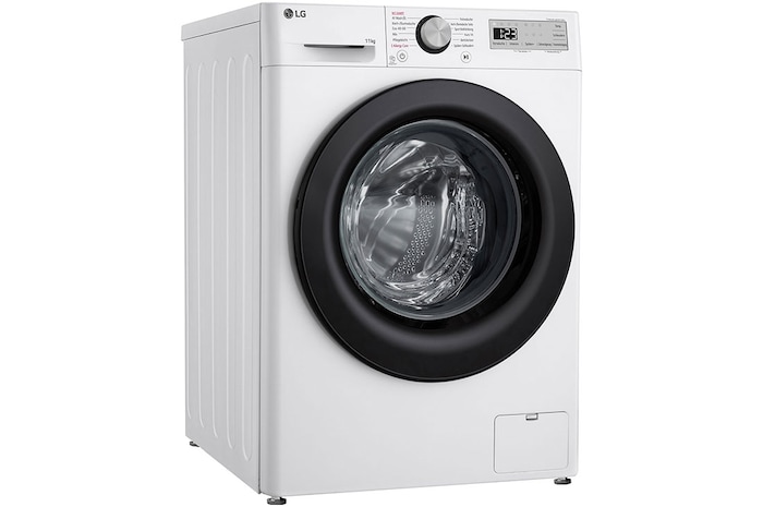 LG Waschmaschine mit 11 kg Kapazität | EEK A | 1.400 U./Min. | Weiss mit schwarzem Bullaugenring | F4WR4911P, F4WR4911P