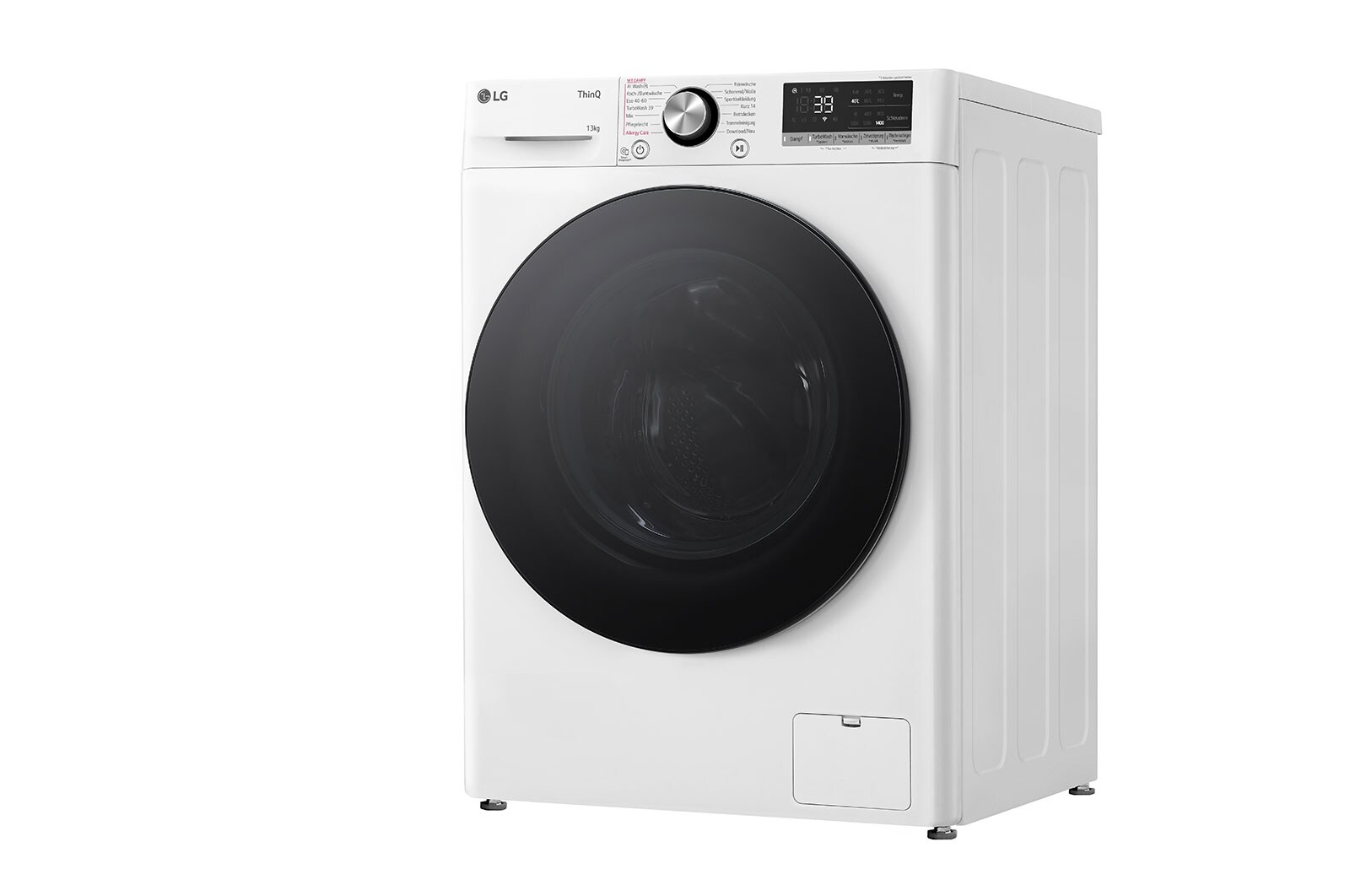 LG Waschmaschine mit 13 kg Kapazität | Energyeffizienz A | 1.360 U./Min. | Weiss mit schwarzem Bullaugenring | F4WR703Y, F4WR703Y