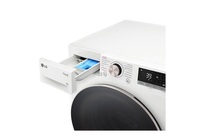 LG Waschmaschine Weiss (A-10%*, 9 kg, 1.360 U./Min.) mit AI DD® & TurboWash®360° | F4WR709G, F4WR709G