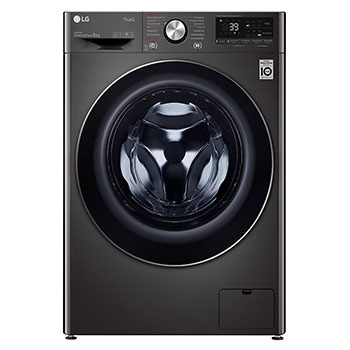 Vorderseite von Waschmaschine Metallic Black Steel (A, 8 kg, 1.360 U./Min.) mit AI DD® & TurboWash®360° | F4WV708P2BA F4WV708P2BA